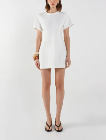 White T-shirt style mini dress