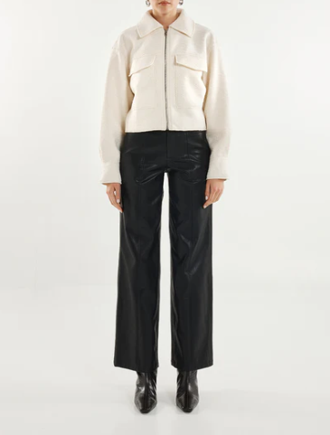 White cropped boucle jacket