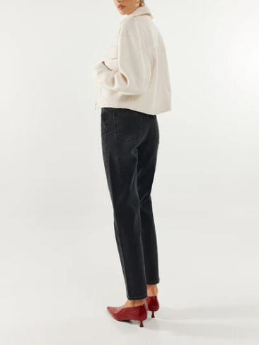 White cropped boucle jacket